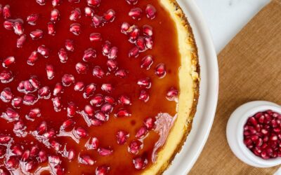 Vanilla Cheesecake with Pomegranate Syrup