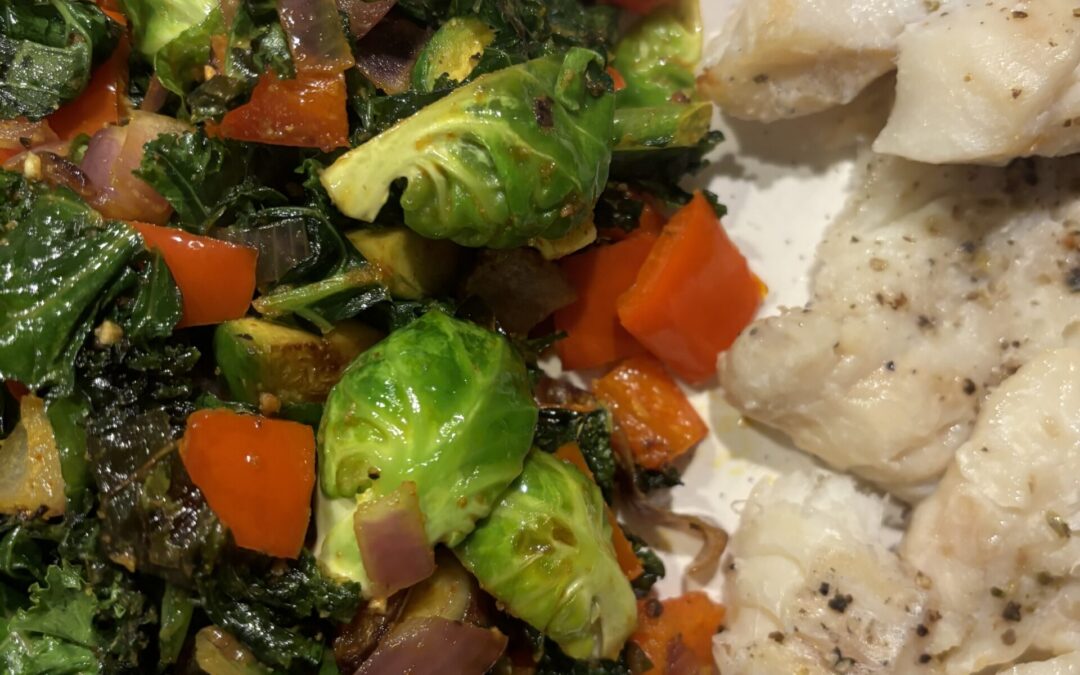 Cod and sauteed veggies